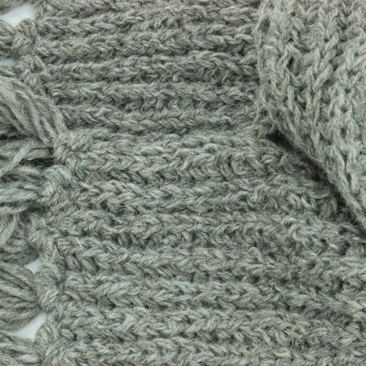 Chunky Wool Knit Scarf - Plain - Oatmeal