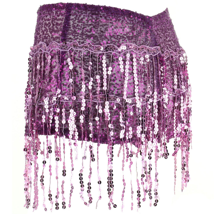 Sequin Tassel Hot Pants - Purple