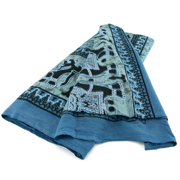 Block Printed Mandala Wall Hanging - Ocean Blue