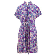 Mandarin Mini Dress - Purple Scabiosa