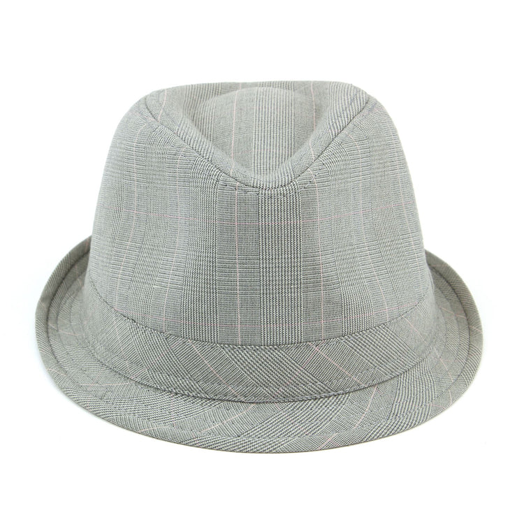 Simple cotton tweed trilby hat - Light grey