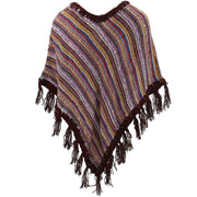 Stripe Crochet Poncho Short - Purple
