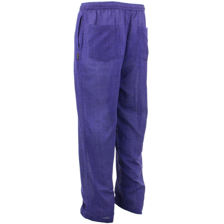 Classic Nepalese Lightweight Cotton Plain Trousers Pants - Purple