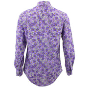 Tailored Fit Long Sleeve Shirt - Pink & Purple Floral Print