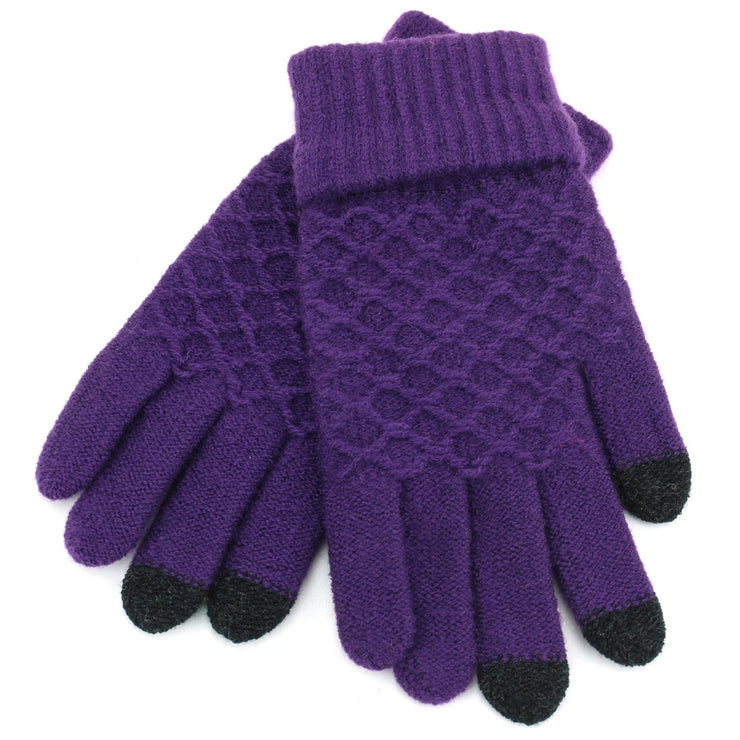 Lattice Touch Screen Gloves - Purple