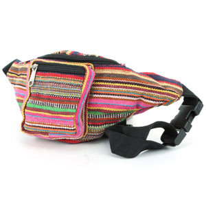 Kanvas bum bag pengebælte fanny pack pink & multi mix