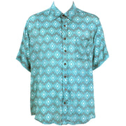 Regular Fit Short Sleeve Shirt - Turquoise Aztec