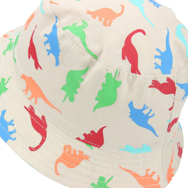 Children's Dinosaur Bucket Hat - Beige