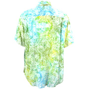 Regular Fit Short Sleeve Shirt - Yellow Green & Blue Abstract