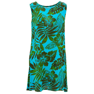 La robe droite tourbillonnante - feuille tropicale