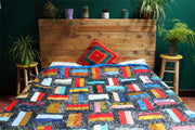 Handmade Quilted Patchwork Batik Printed Bedspread