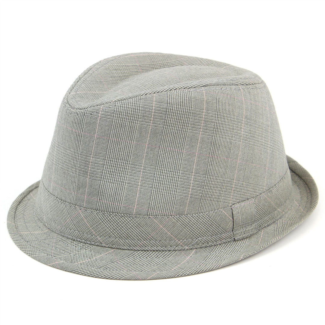Simple cotton tweed trilby hat - Light grey