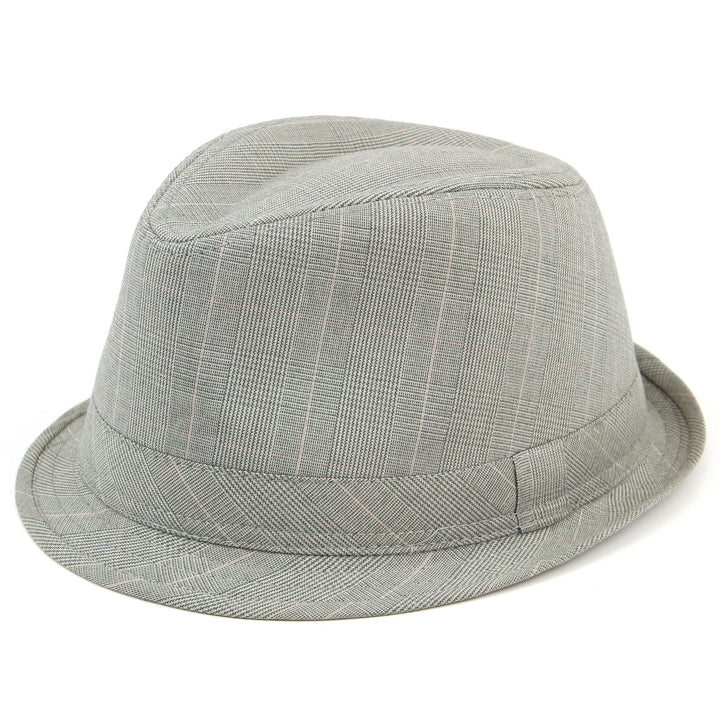 Simple cotton tweed trilby hat - Light grey