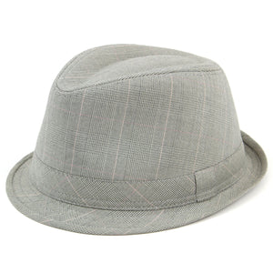 Enkel bomulds tweed trilby hat - Lysegrå