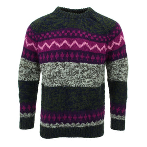 Pull en laine tricoté à la main - sd dark multi