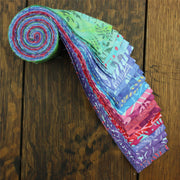 Jelly Roll - 20 Strips of 2.5" x 37" Cotton Batik