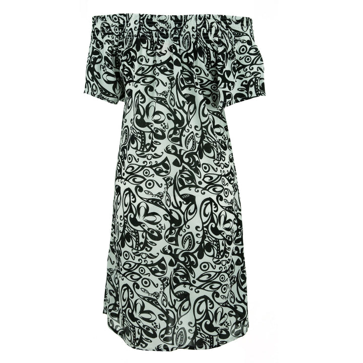 Shirred Comfy Dress - Mono Vines