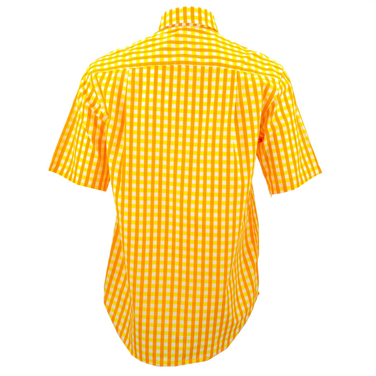 Regular Fit Short Sleeve Shirt - Gingham Check - Yellow