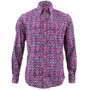 Tailored Fit Long Sleeve Shirt - Abstract Diamond Floral