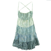 Tier Drop Summer Dress - Mixed Batik Light Blue