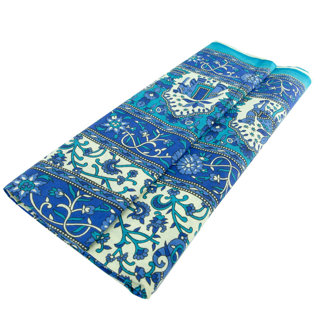 Block Printed Mandala Wall Hanging - Azure Blue