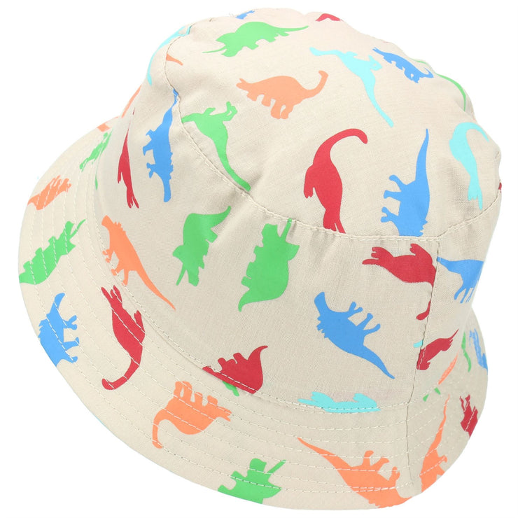 Children's Dinosaur Bucket Hat - Beige