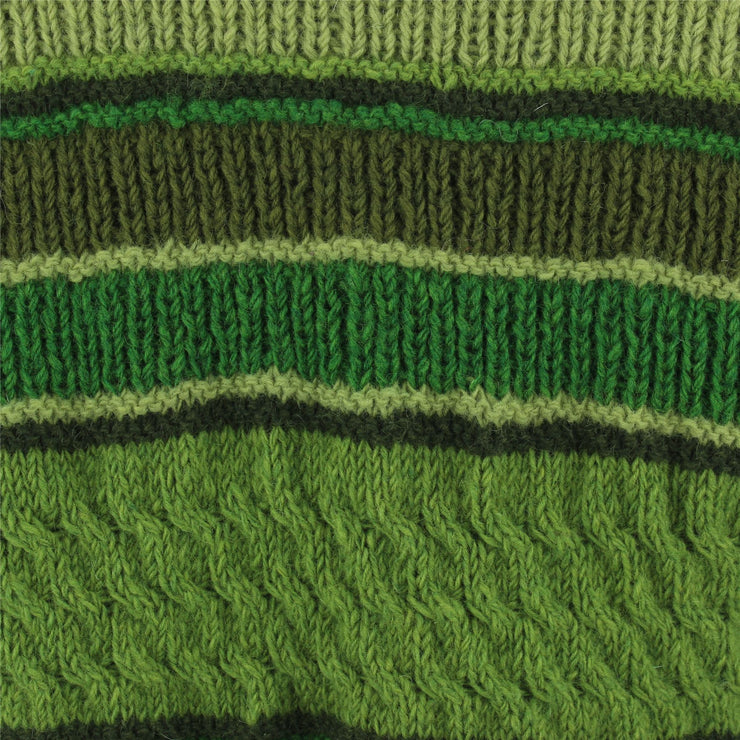 Chunky Wool Multi Knit Jumper - Green