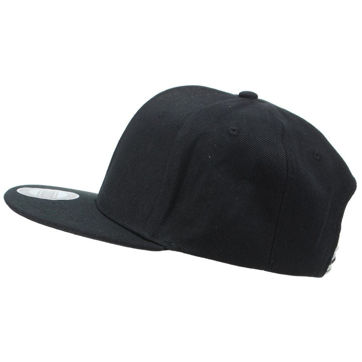 Snapback Flat Peak Cap - Black