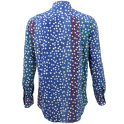 Regular Fit Long Sleeve Shirt - Blue Rainbow Wash with White Stars