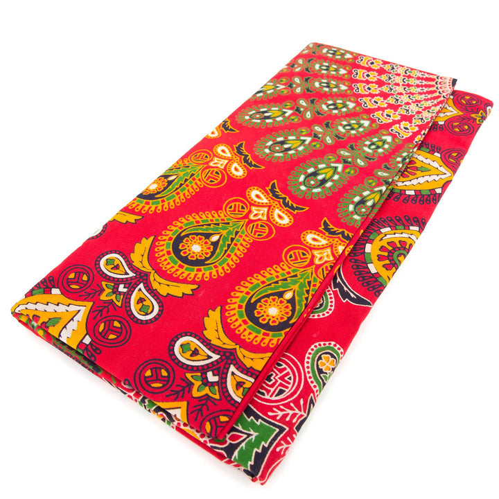 Block Printed Mandala Wall Hanging - Red Fire