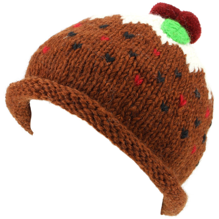 Wool Knit Christmas Pudding Hat