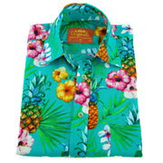 Regular Fit Short Sleeve Shirt - Totally Tropical - Turquoise