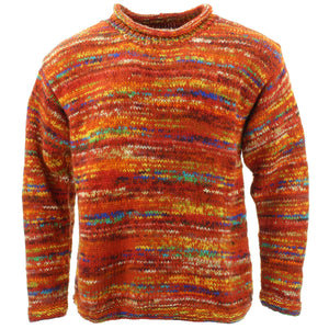 Grober Wollstrickpullover Space Dye – SD-Rot-Mix