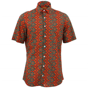 Tailored Fit Short Sleeve Shirt - Poppy Dots