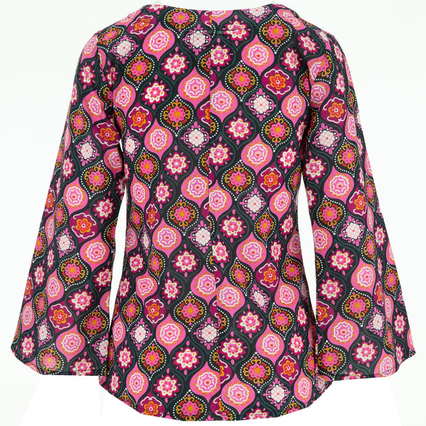 Wrap Top with Bell Sleeve - Majestic Pink