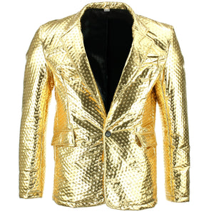 Glänzende, metallisch geprägte Jacke – Gold