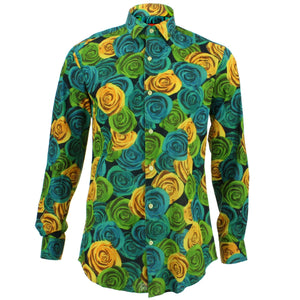 Tailliertes Langarmhemd – Rosen