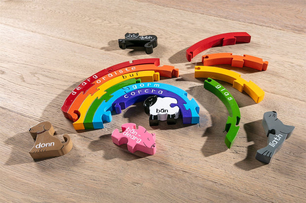Handmade Wooden Jigsaw Puzzle - Gaelic Rainbow