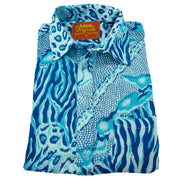 Regular Fit Long Sleeve Shirt - Jungle Menagerie - Blue