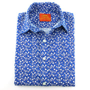 Tailored Fit Short Sleeve Shirt - Blue Hearts & Dots