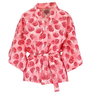 Fröhlicher Kimono - rosa Blütenblatt