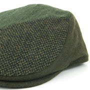 Wool Herringbone Mixed Fabric Flat Cap - Green