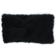 Faux Fur Twisted Bowknot Headband - Black