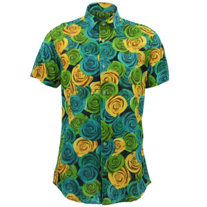 Tailored Fit Short Sleeve Shirt - Roses