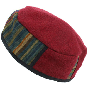 Chapeau de smoking népalais en laine - rouge