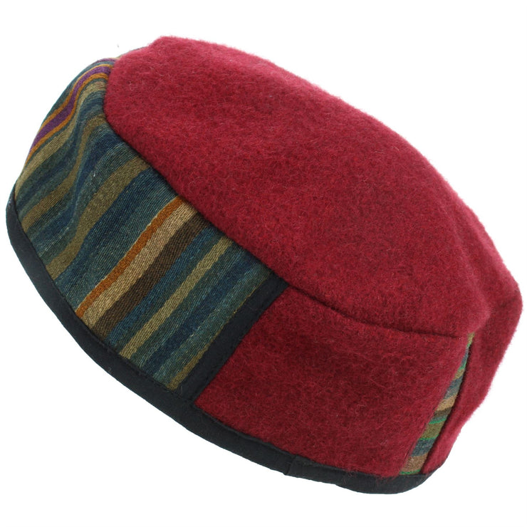 Nepalese Wool Smoking Hat - Red