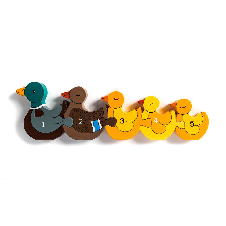 Handmade Wooden Jigsaw Puzzle - Number Ducks