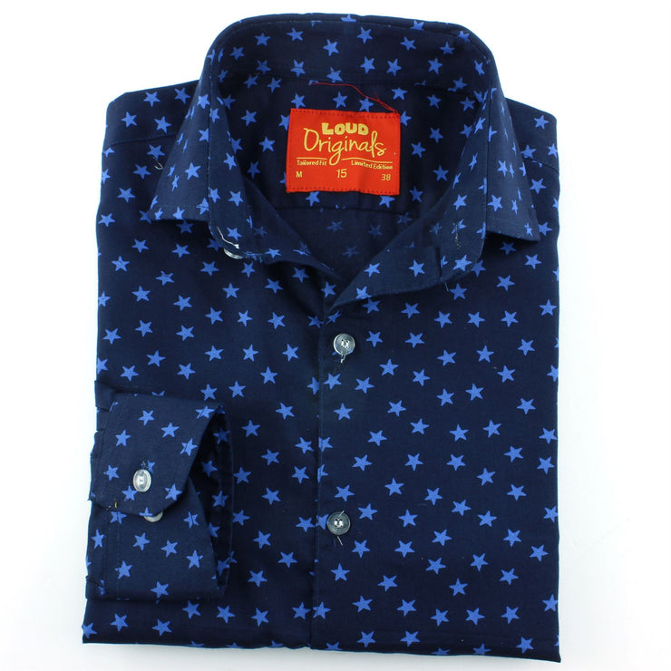 Tailored Fit Long Sleeve Shirt - Ditzy Blue Stars