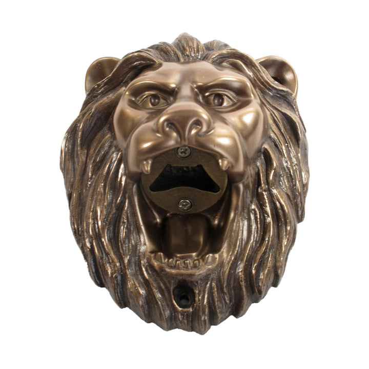 Wall Mounted Character Bottle Opener - Lion (Bronze)