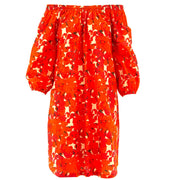 Off The Shoulder Dress - Vibrant Orange